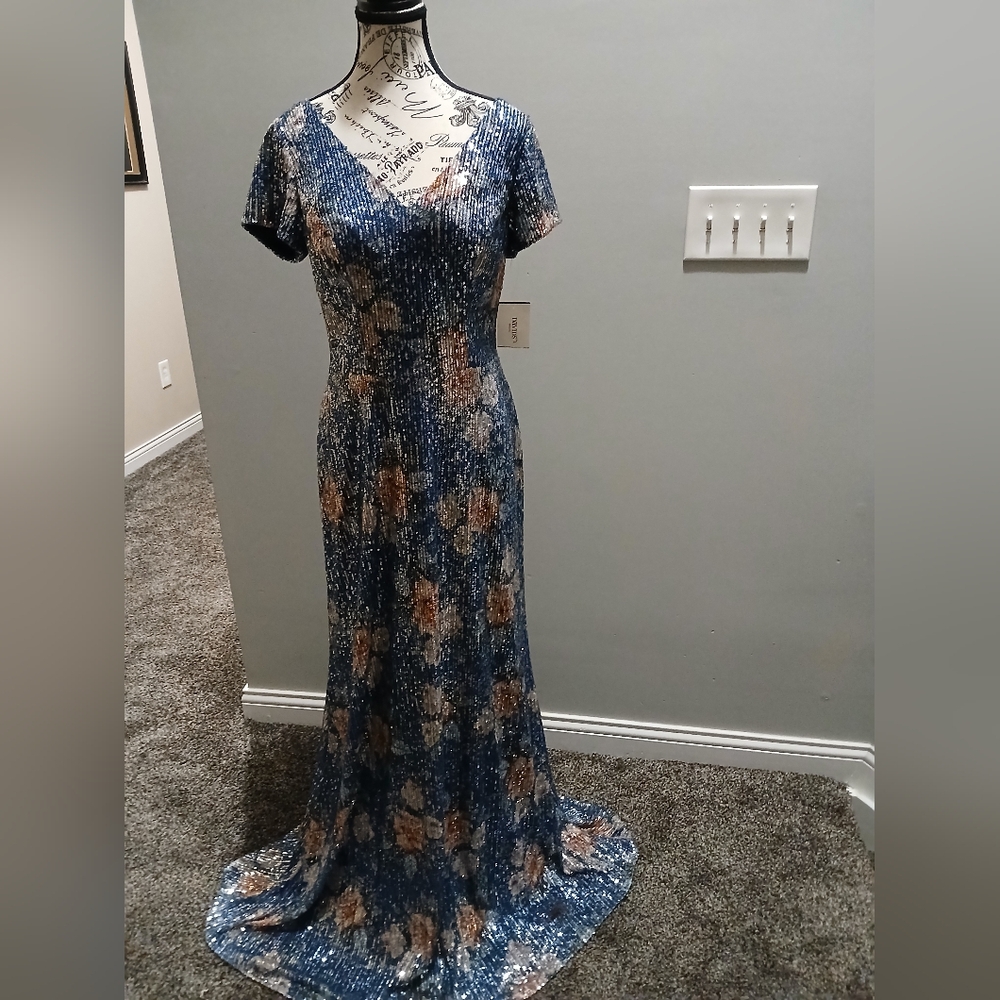 David's Bridal formal sequinn long dress